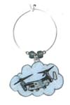 osprey aircraft wine charm